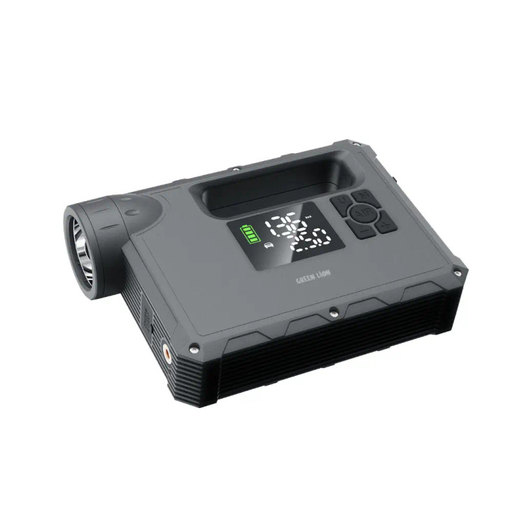 جامپ استارتر و کمپرسور چندکاره گرین لاین JX-84 | Green Lion JX-84 12V Jump Starter (Grey)