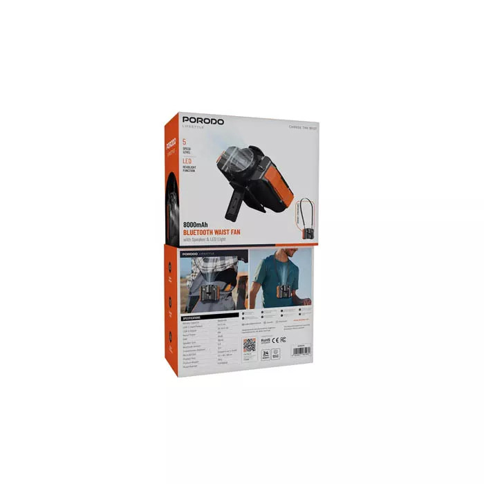 فن خنک کننده کمری، پاوربانک و چراغ قوه پرودو مدل PD-LFST164-BROG
