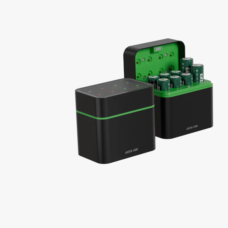 داک شارژر باتری قلمی و نیمقلمی گرین لاین مدل RECHARGEABLE 4×AA + 4×AAA Battery Dock USB‑C