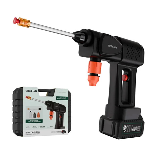 کارواش شارژی تفنگی گرین لاین مدل Green Lion Cordless Pressure Wash Gun CX14۰